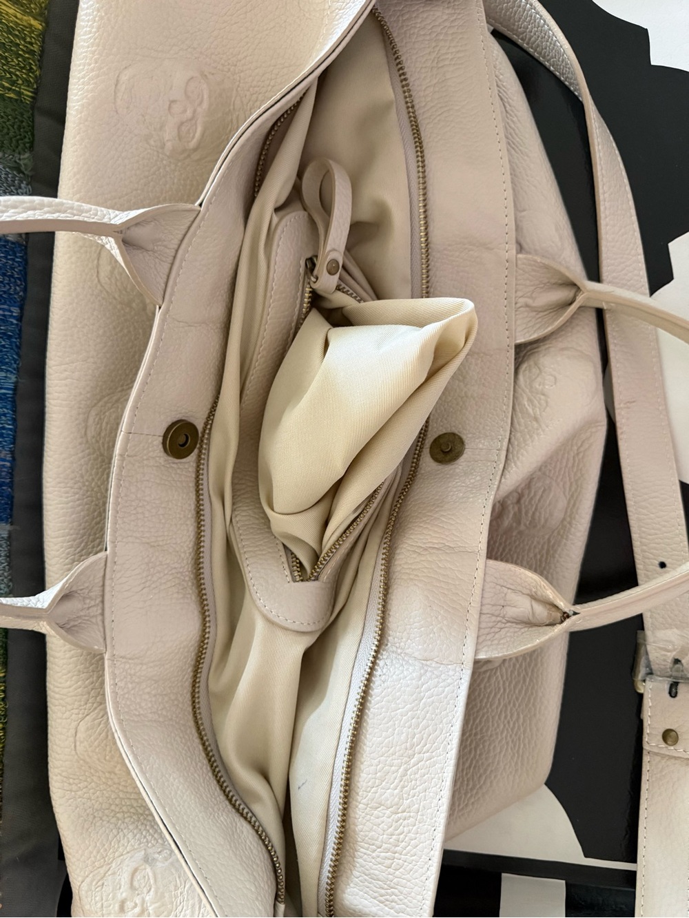 Embossed Skull Tote Bag in Light Taupe - Picture 10 of 15